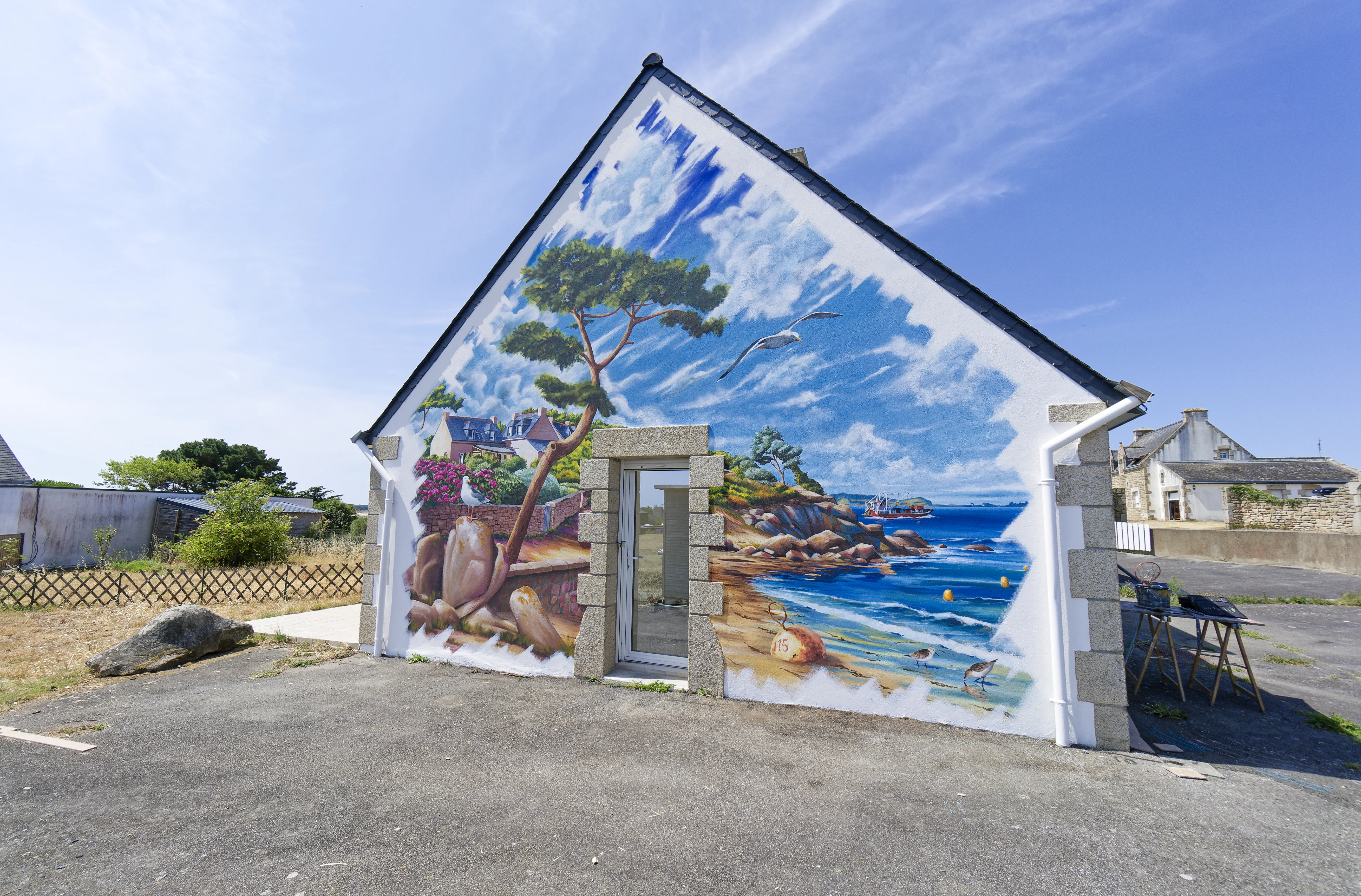 Fresque murale sur un pignon entre Carnac et Plouharnel à Carnac